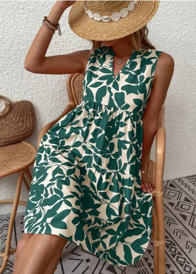 ZARIA - Elegantes Sommerkleid mit V-Ausschnitt für Damen
