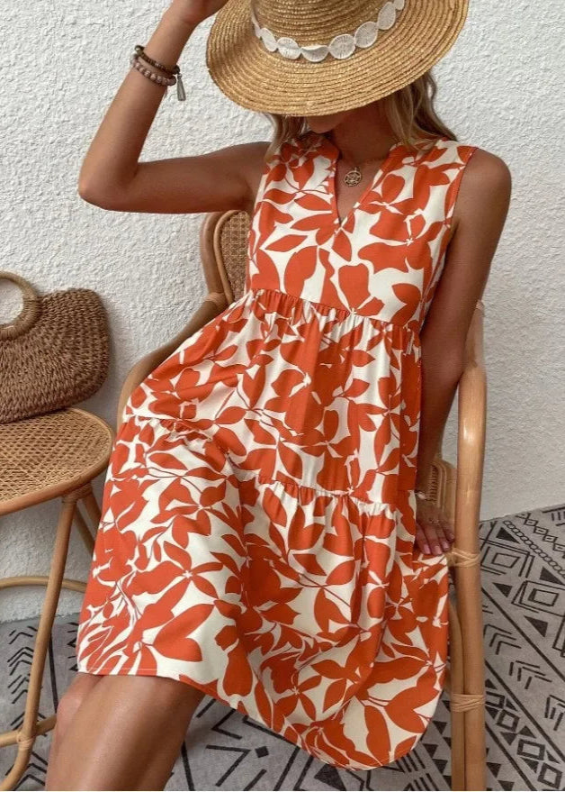 ZARIA - Elegantes Sommerkleid mit V-Ausschnitt für Damen