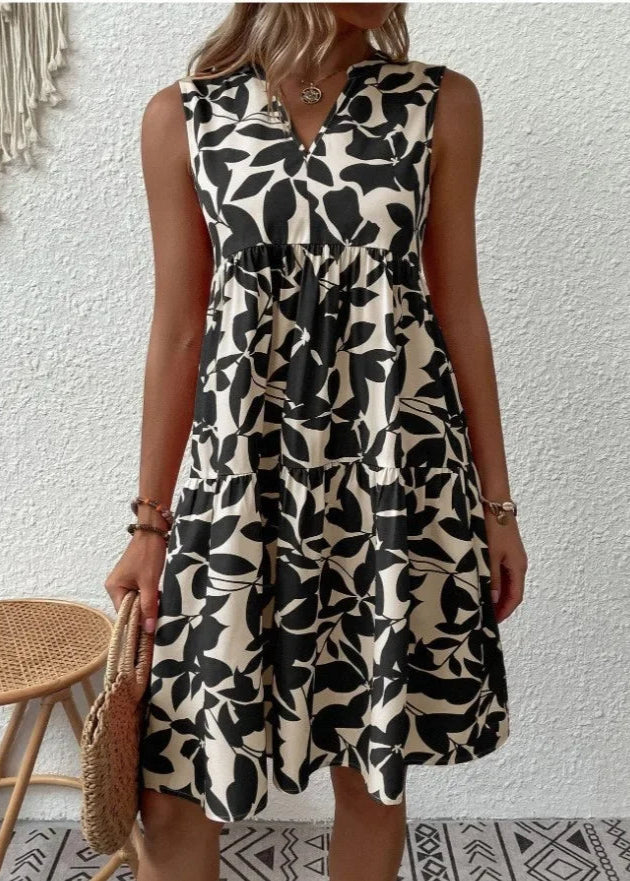 ZARIA - Elegantes Sommerkleid mit V-Ausschnitt für Damen