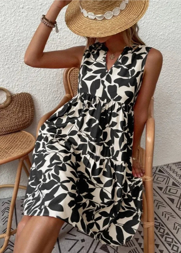 ZARIA - Elegantes Sommerkleid mit V-Ausschnitt für Damen