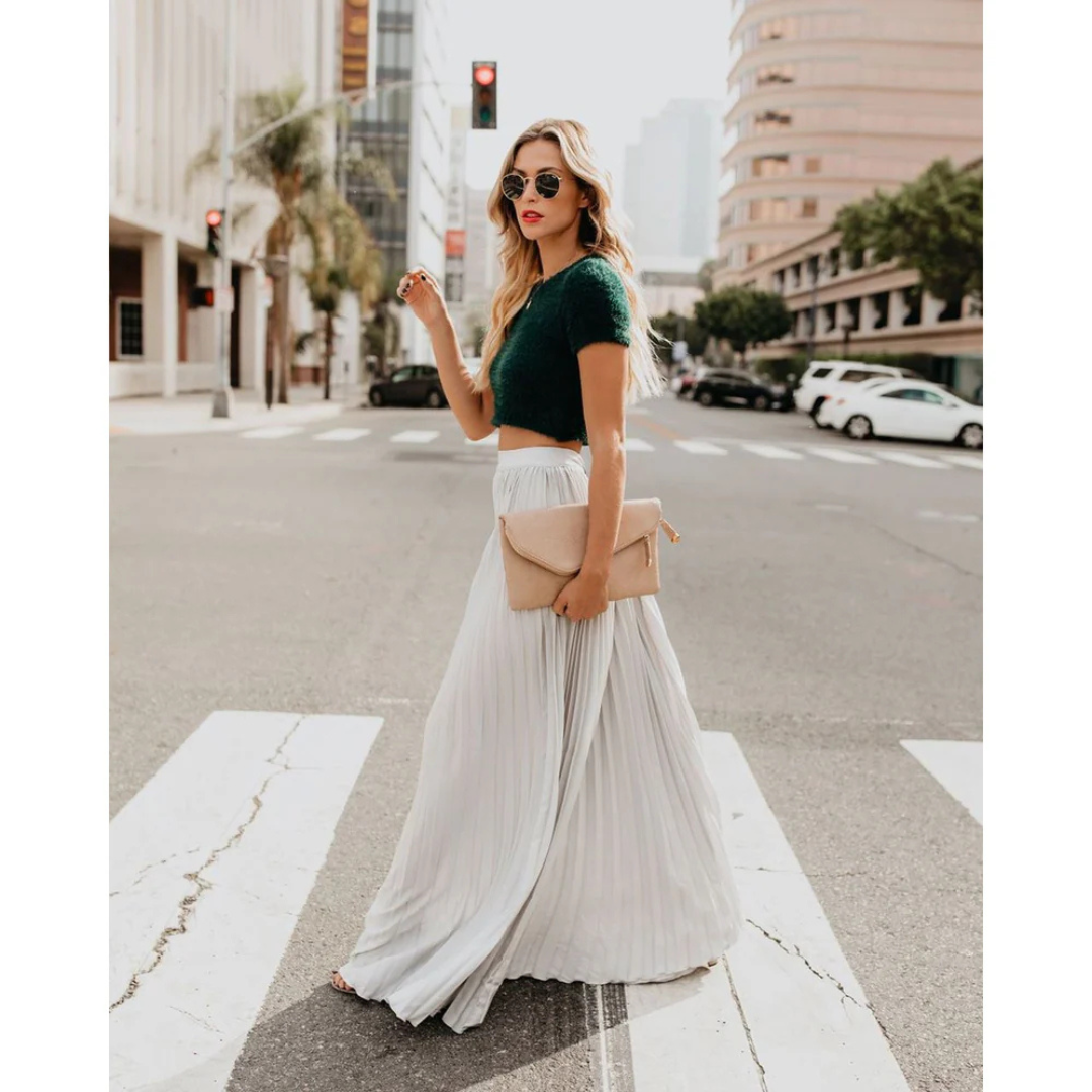 Emilietta - Eleganter plissierter langer Rock