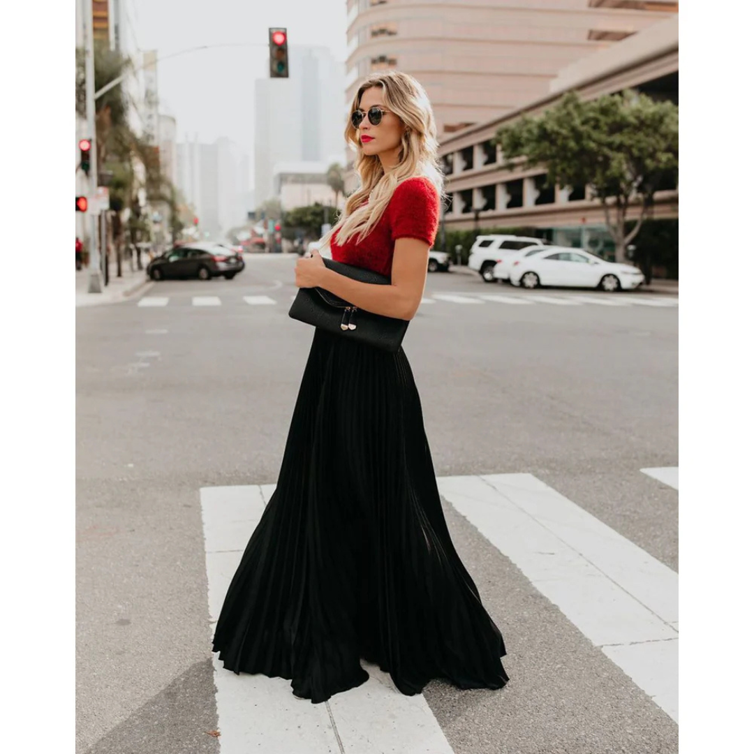 Emilietta - Eleganter plissierter langer Rock