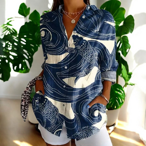 FELICIA - Levendige blouse met gebloemde knopen voor dames