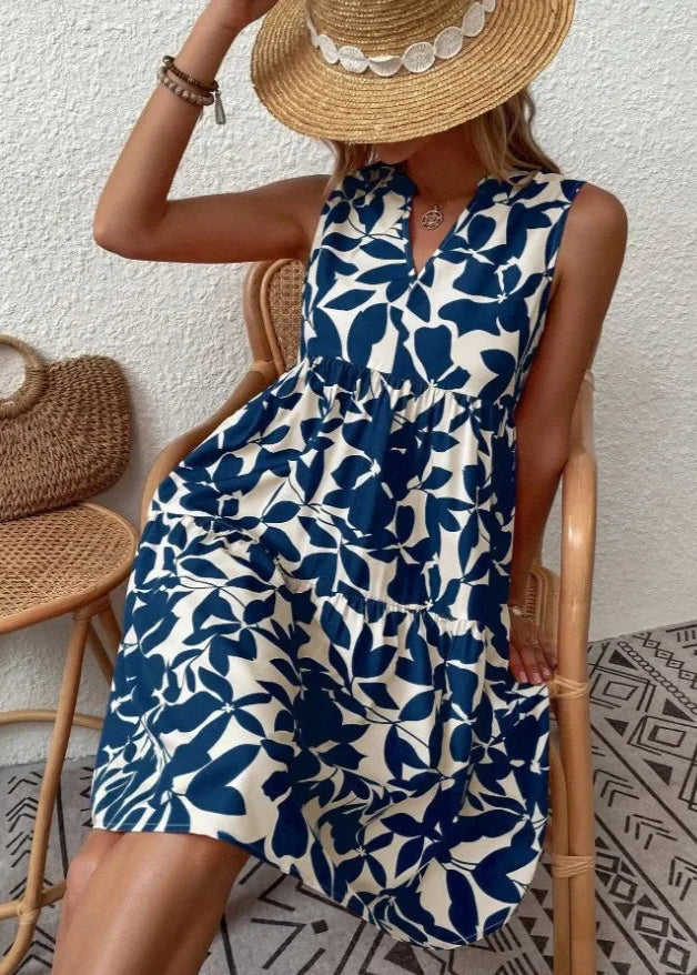 ZARIA - Elegantes Sommerkleid mit V-Ausschnitt für Damen