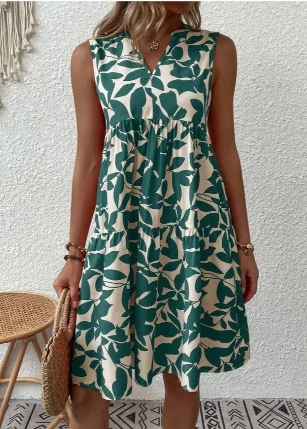 ZARIA - Elegantes Sommerkleid mit V-Ausschnitt für Damen