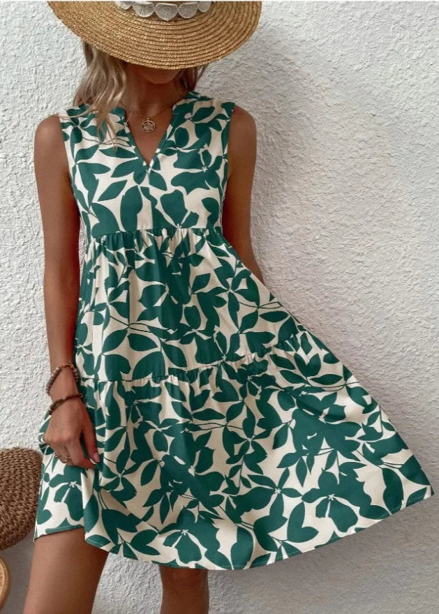 ZARIA - Elegantes Sommerkleid mit V-Ausschnitt für Damen