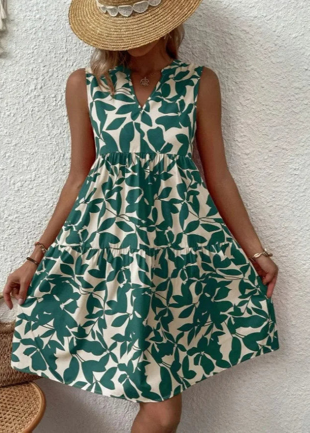 ZARIA - Elegantes Sommerkleid mit V-Ausschnitt für Damen