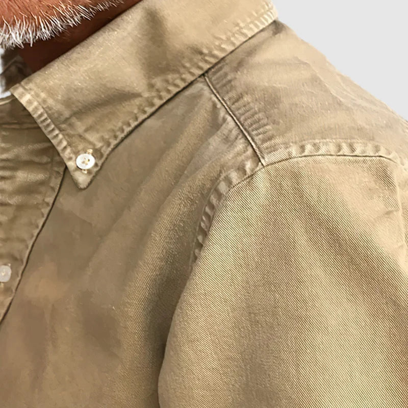 ALEX - Herenhemd Vintage Gewassen Lange Mouwen voor Lente en Zomer