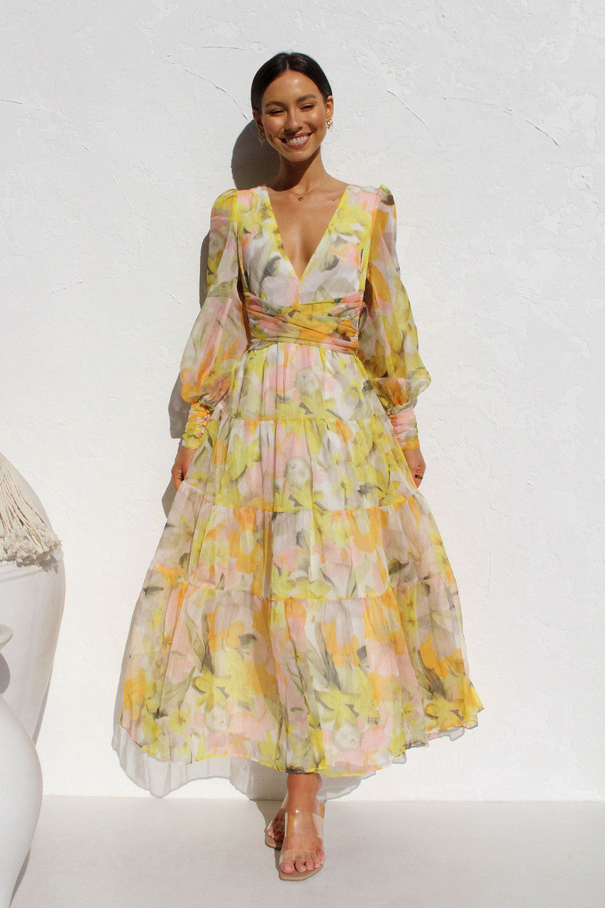 Bohorinda - Blumen Wickelkleid für Damen