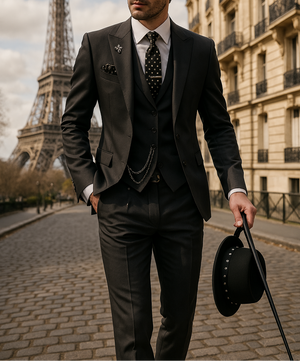 ZENO - 3-delig herenpak van linnen met blazer, gilet en broek