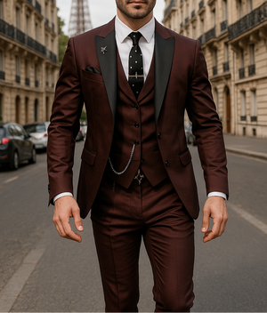 ZENO - 3-delig herenpak van linnen met blazer, gilet en broek