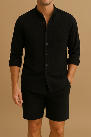 LUCAS - Casual heren set met katoen shirt en shorts voor de zomer