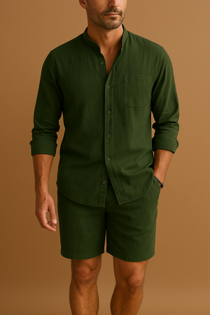 LUCAS - Casual heren set met katoen shirt en shorts voor de zomer