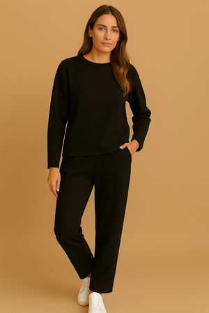 MAELIA - Dames loungeset - knusse trui en broek voor vrije tijd & thuis