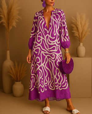 LUNAYA – Luchtige Zomerjurk voor dames in boho stijl van katoen