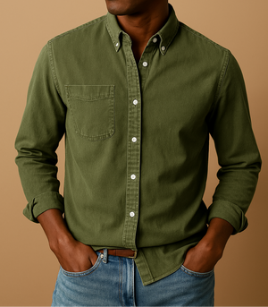 MARCEL - Elegante beige herenoverhemden van katoen voor werk en vrije tijd