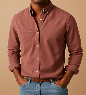 MARCEL - Elegante beige herenoverhemden van katoen voor werk en vrije tijd