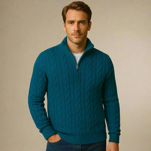 Liora – Gebreide polo voor heren - Wit, Ademend & stijlvol voor dagelijks gebruik en vrije tijd