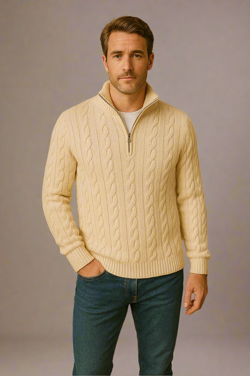 Liora – Gestricktes Herren-Poloshirt - Weiß, Atmungsaktiv & Stilvoll für den täglichen Gebrauch und Freizeit