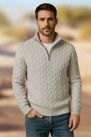 Liora – Gebreide polo voor heren - Wit, Ademend & stijlvol voor dagelijks gebruik en vrije tijd