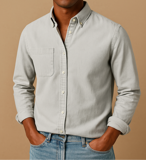 MARCEL - Elegante beige herenoverhemden van katoen voor werk en vrije tijd