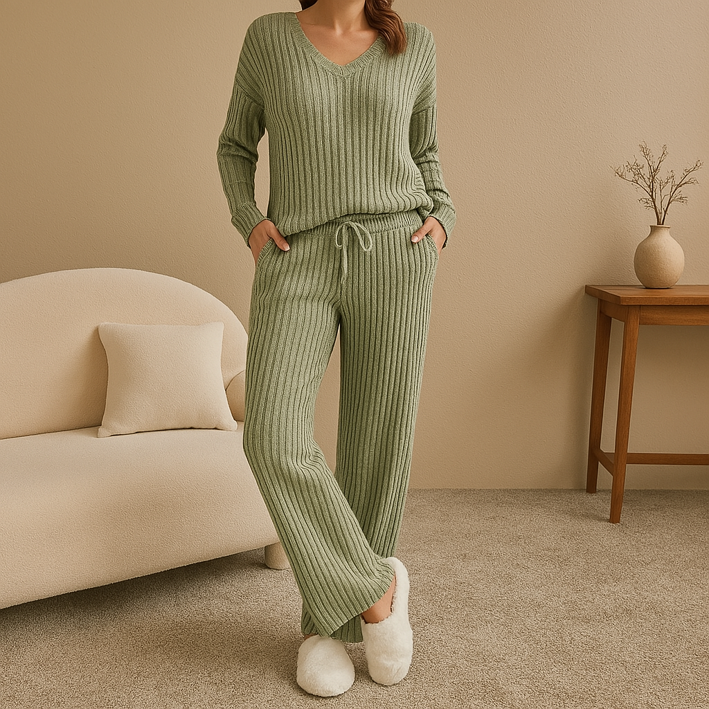 ZARINA - Zweiteiliges Lounge-Set für Damen mit Rippmuster