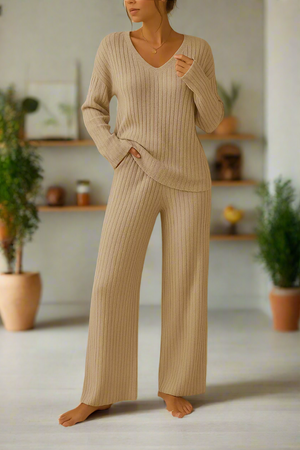 ZARINA - Zweiteilig Lounge Set voor Dames met Rippatroon