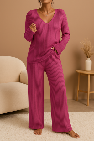 ZARINA - Zweiteilig Lounge Set voor Dames met Rippatroon