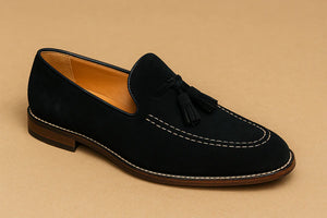 VANARO – Heren suède loafers - Elegante loafers met kwastjes en antislipzool