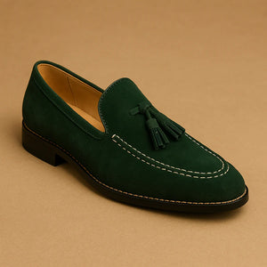 VANARO – Heren suède loafers - Elegante loafers met kwastjes en antislipzool