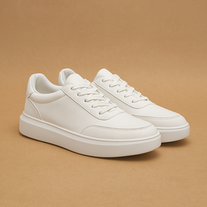 CALVINO - Mannen casual schoenen wit leer minimalistische voor skaten en vrije tijd