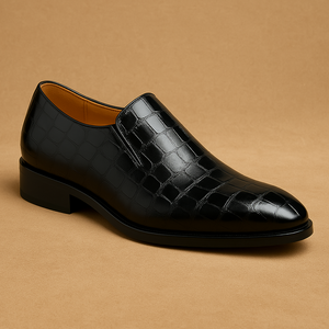 Elegante heren loafers – leren schoenen met krokodillenpatroon