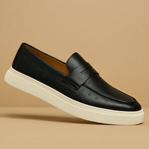 Heren loafers Bruin Zwart Echt leren schoenen met gevulkaniseerde rubberen zool