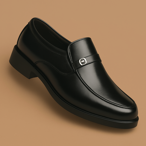 Herenschoenen Zwart Leer Comfortabel Klassiek Design