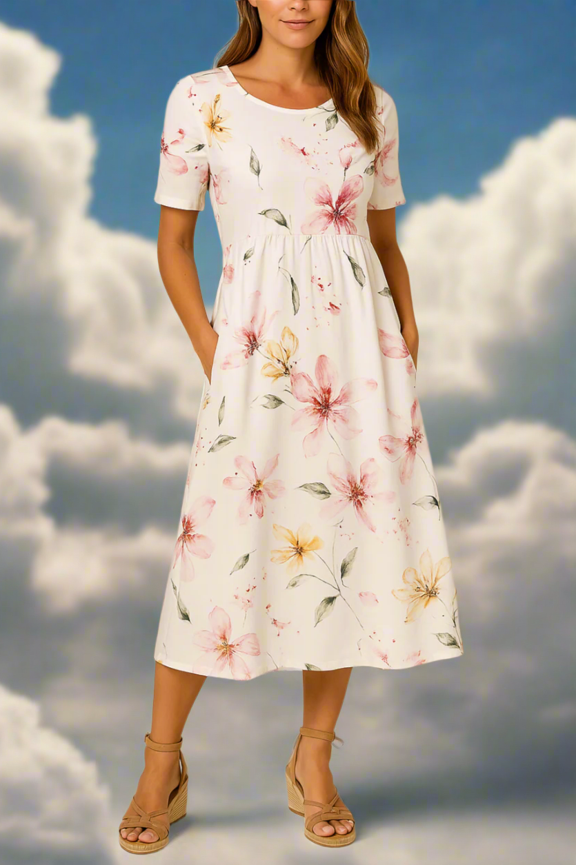 MAELYN – Elegantes Midikleid mit Blumenmuster für Damen