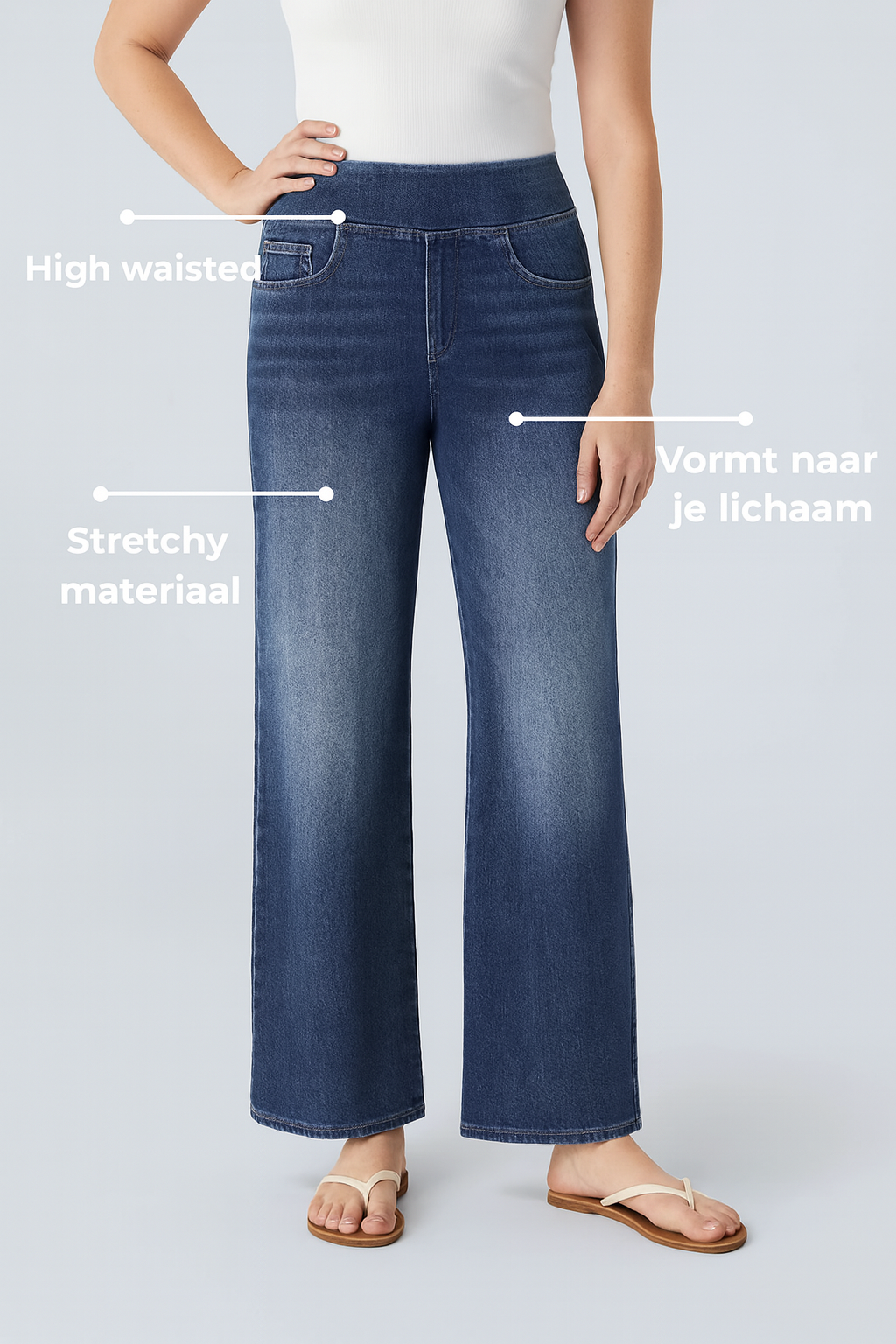 Wide Flex™ High Waisted Jeans mit Stretch & Taschen