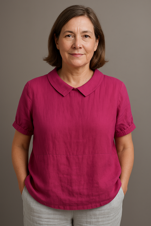 LIVIA - Luchtige zomerblouse met korte mouwen van linnen en katoen