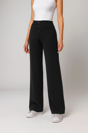 Elsa | Elastische broek met hoge taille | 1+1 GRATIS