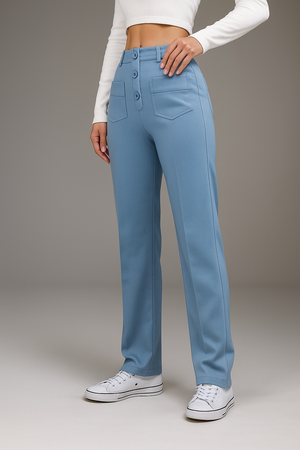 Elsa | Elastische broek met hoge taille | 1+1 GRATIS