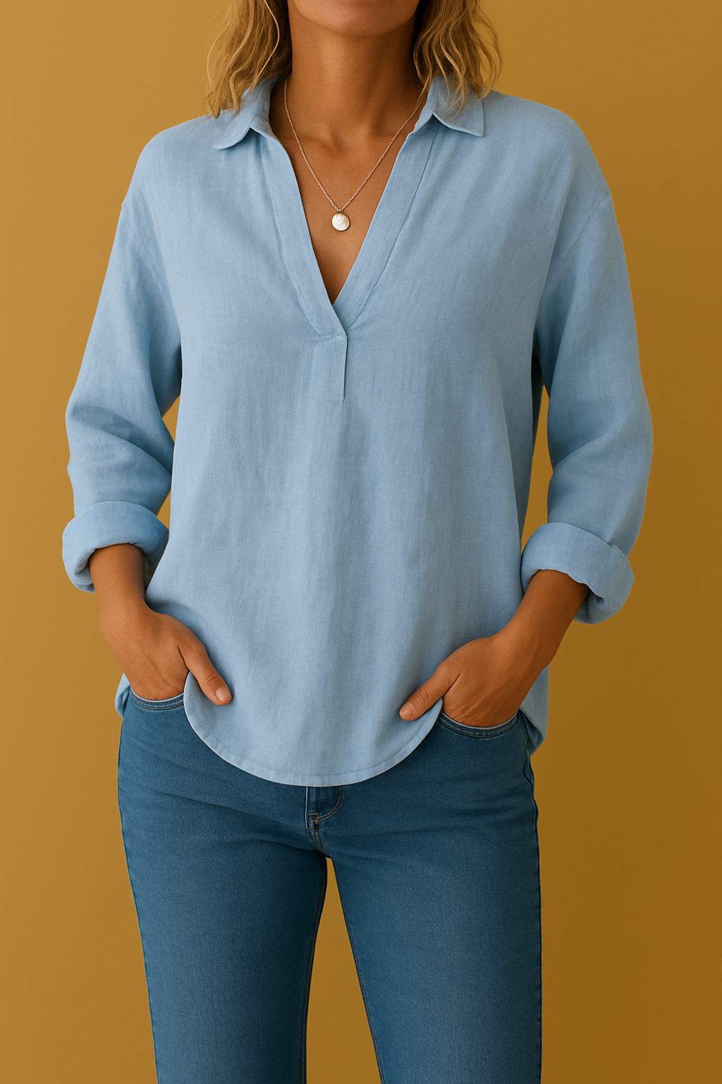 Martea - Luftige Leinen-Baumwollbluse Damen Sommerstil