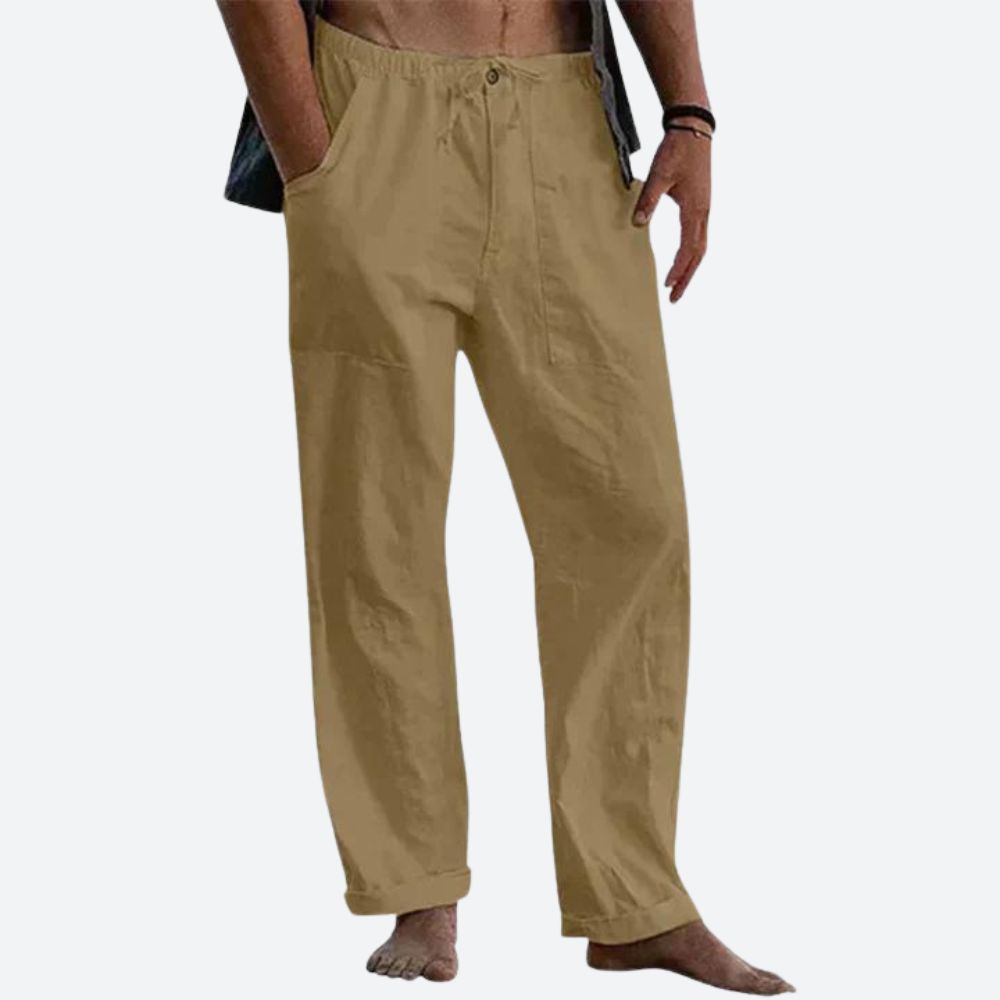 MALON – Pantalón casual de lino aireado para hombre
