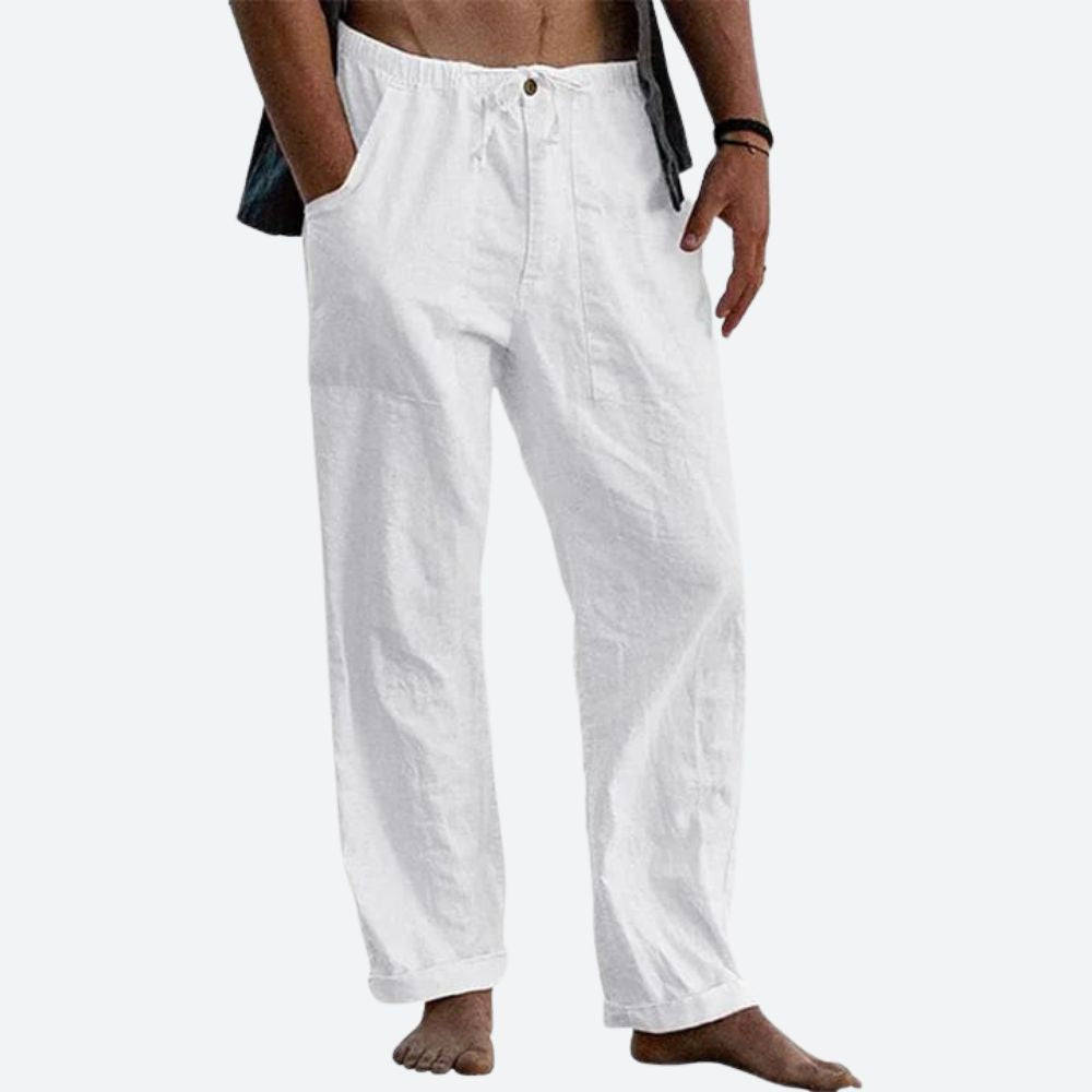 MALON – Pantalón casual de lino aireado para hombre