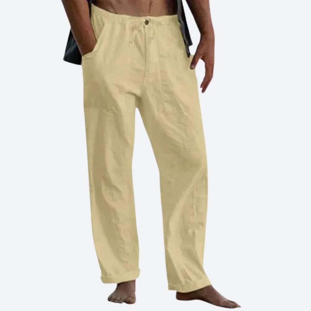 MALON – Pantalón casual de lino aireado para hombre