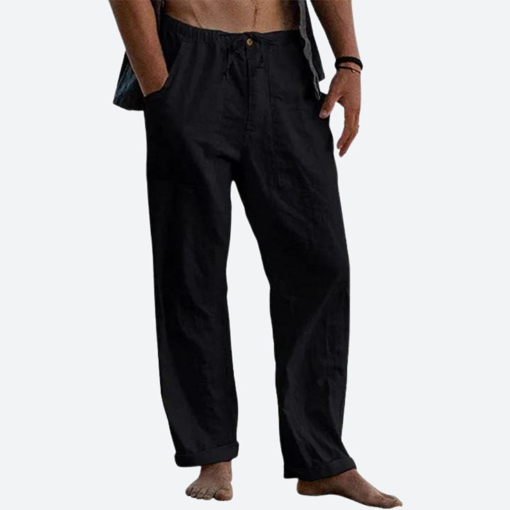 MALON – Pantalón casual de lino aireado para hombre