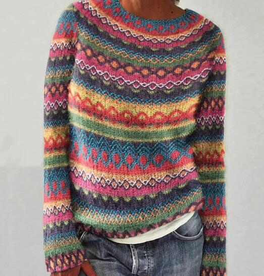LUNA - Bequemer und Warmer Gestreifter Pullover für Damen