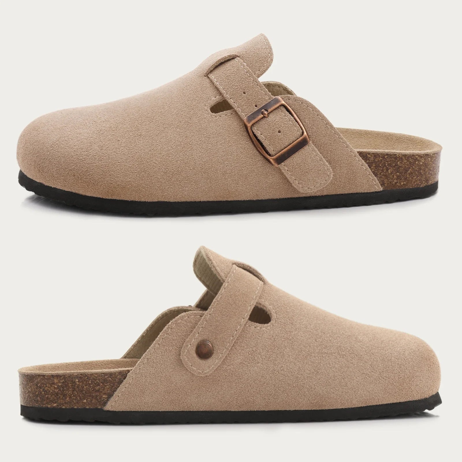 MIRELLO – Unisex Boston-Stil Wildleder Sandalen mit bequemer Passform