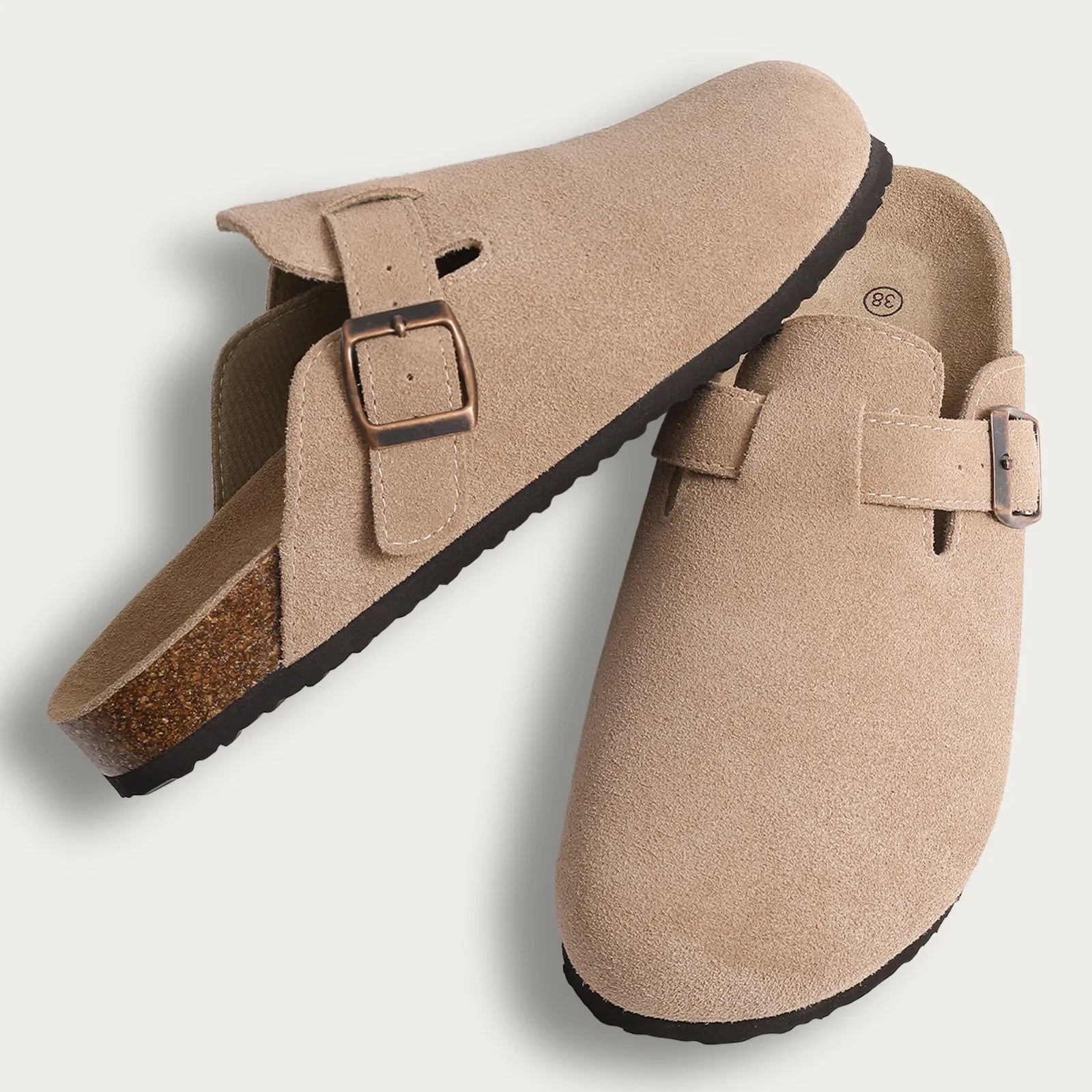 MIRELLO – Unisex Boston-Stil Wildleder Sandalen mit bequemer Passform