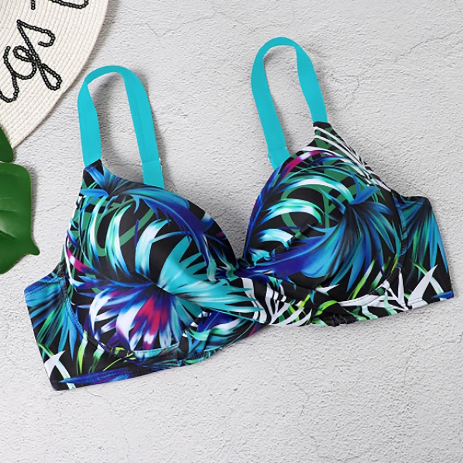 NALANI – Bikini met hoge taille en tropische bladprint voor dames