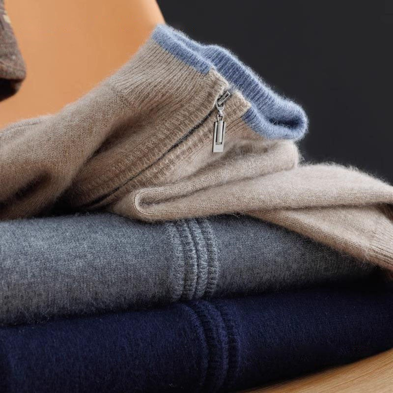 VELIERO - Herrenweste aus Merinowolle mit Reißverschluss, Regular Fit Weste aus 100 % Merinowolle