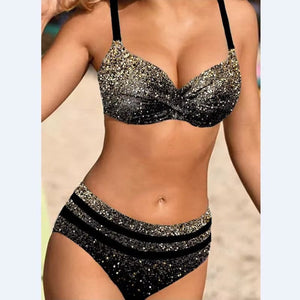 NALANI – Bikini met hoge taille en tropische bladprint voor dames
